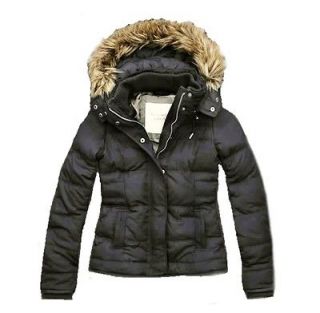 Abercrombie & Fitch Corrine Faux Fur Down Jacket Dark Grey $200 XS