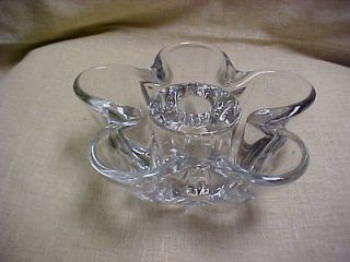 1950s Tiffin / US Glass Crystal Candleholder Bowl Vase Ashtray Combo