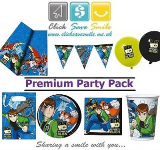 Ben 10 Party Pack for 8 Guests includes Tablewear & Decorations