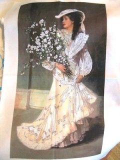 Sunset 11065 SPRINGTIME ELEGANCE fabric young woman crewel embroidery