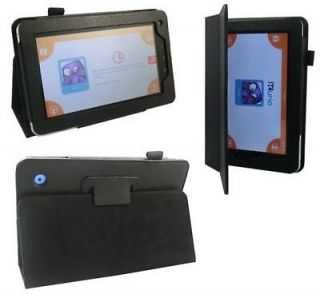 NEW BLACK LEATHER CASE COVER WITH VIEWING STAND FOR KURIO 7 INCH