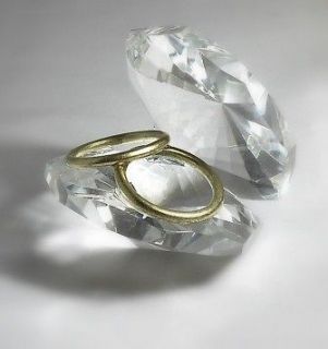CRYSTAL GOLD RINGS IN SHELL Engagement Gift, Wedding Cake Topper