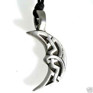 31B Silver PEWTER Crescent MOON Pagan PENDANT Necklace