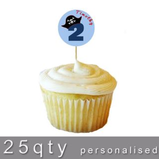 Cupcake Toppings 24 Edible Toppers25 Picks Pirate Birthday any