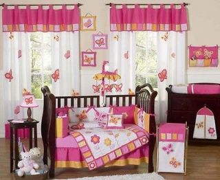 YELLOW ORANGE BUTTERFLY BABY GIRL CRIB BEDDING SET ROOM COLLECTION