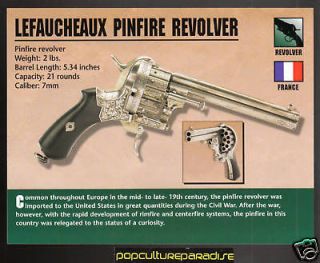 pinfire revolver gun classic firearms card from canada time
