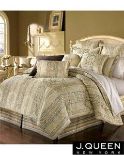 QUEEN New York MEDICI Queen COMFORTER Drapes SHEETS 17PC Taupe