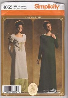 Pattern 4055 Miss Titanic Empire Dress Jane Austen Costumes Sz 6 12