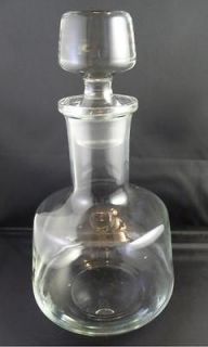 RARE Vintage DANSK Clear Crystal Glass DECANTER CARAFE w/ STOPPER, 11
