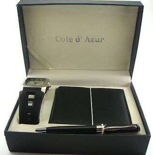 Cote dAzure Boxed Watch, Wallet & Pen