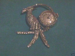 antique lapel watch rhinestone bird pin ladies watch