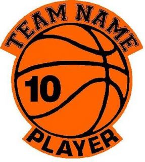 Personalized Custom Sports Basketball Shape Sign Decal Sticker Choose