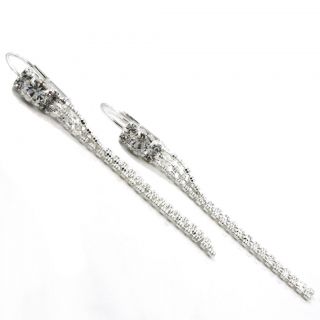 Sterling Silver Filled 925 CZ Crystal Dangle Earrings Leverback