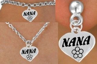 NANA Grandma Heart Love Grandmother Kids Mother Jewelry