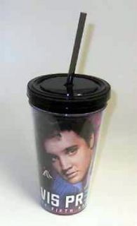 ELVIS PRESLEY 35TH ANNIVERSARY PLASTIC CUP WITH LID STRAW NEW