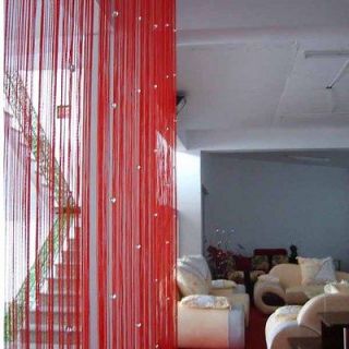 Red Door Window Room Divider String Curtain Crystal Beads Strip Tassel