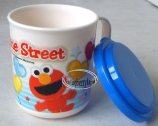 Elmo COOKIE MONSTER Plastic Cup + lid Kids Mug 230ml child Girls