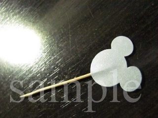 Mickey Mouse Die Cut Cupcake Topper Food Picks Party Picks   Silver