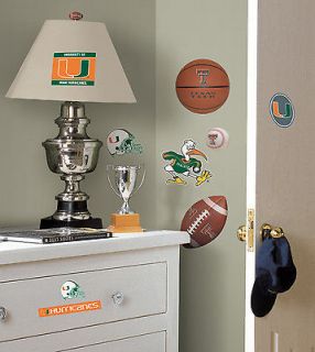 University of Miami Wall Decal logos repostionable stickers roommates