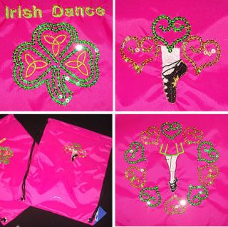 Irish Dance / Dancing Bag   Pink Drawstring Bag   choice of designs