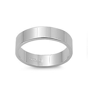 Personalized 5mm Flat Band Sterling Silver Promise Ring   Free
