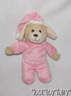 Dan Dee Pink My First Christmas 2011 Brown Puppy Dog Plush Stuffed