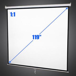 119 11 Manual Pull Down Projector Projection Screen Matte White 84
