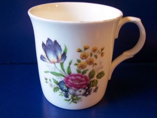 Crown Trent Lg Floral Coffee Mug Staffordshire England Fine Bone China