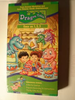 SESAME WORKSHOP & SONY Dragon Tales   Easy as 1, 2, 3 RETIRED VHS