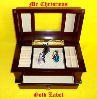 ANIMATED MUSICAL JEWELRY BOX GOLD LABEL #68961 BALLROOM DANCERS