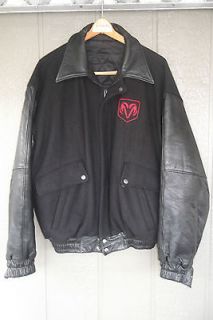 OFFICIAL MOPAR DODGE RAM Lambskin Leather & Wool Jacket   XL Black