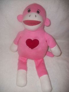 Dan Dee Large Pink Sock Monkey Plush Doll