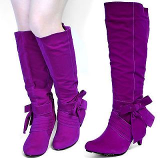 New womens shoes high shaft knee high boot high heel suede like bow
