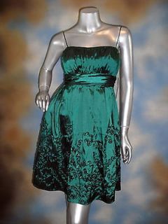 109 SL FASHIONS jeweltone emerald green applique bridesmaid dress 16P