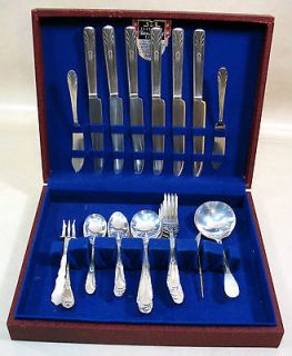 Antique Set 6 Cutlery Flatware BOX 31 pcs BRANDON MONROE SILVER CO