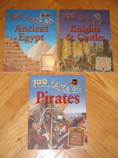 Lot 3 Miles Kelly 100 FACTS ON PIRATES ~ ANCIENT EGYPT ~ KNIGHTS