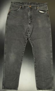 Wrangler Men 34x32 Cowboy Cut Denim Faded Black Jeans Boot Cut Rancher