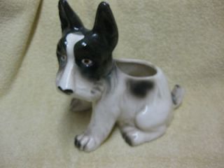  TERRIE​R DOG BLACK/WHIT​E/GREY 6.5 TALL UNMARKED ​DARLING