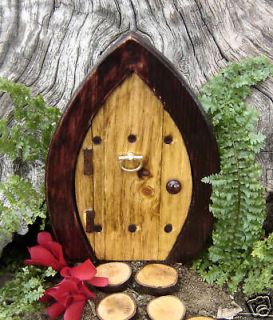 Handmade 7 Forest style Fairy, Gnome or Hobbit door for a miniature