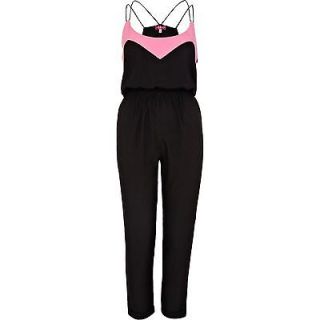  RIVER ISLAND Color Block Strappy Jumpsuit w Contrast Trim in