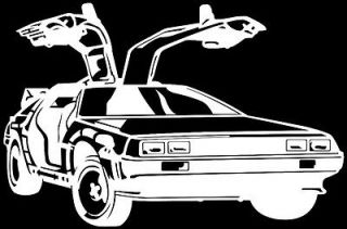 Back To The Future DeLorean Decal (5.25x8) Single Color White