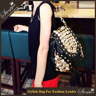 Luxury Womans Girl Gorgeous Studs Studded Handbag Backpack & Shoulder