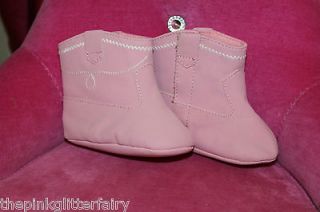 USED Gymboree City Park Luxe western cowboy pink white crib boots
