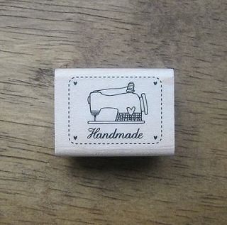 Decorative Stamps Rubber Stamp_Handmade Label sewing machine line