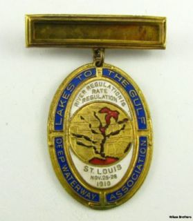 Lakes To Gulf Deep Water Association Vintage 1910 Medal