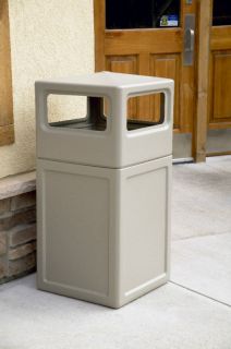 38 Gallon Square Outdoor Garbage Can with Dome Lid