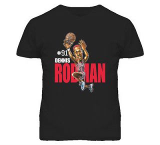 Dennis Rodman Retro Basketball Caricature T Shirt