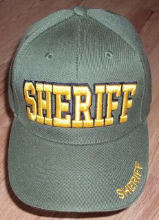 DELUXE SHERIFF DEPUTY BASEBALL BALL CAP HAT BLACK/OLIVE