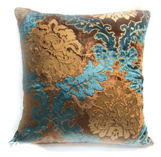 Teal Blue Damask Velvet Style Cushion Cover/Pillow Case *Custom Size