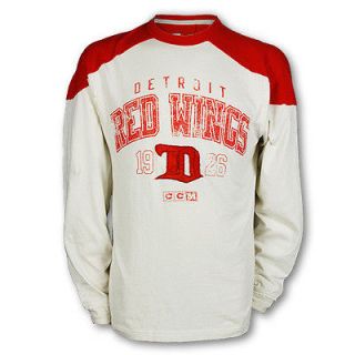 Detroit Red Wings Vintage L/S Applique Crew Neck T Shirt